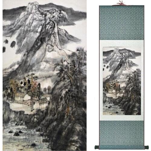 Old fashion painting landscape art painting Chinese traditional art painting China ink painting201907151458