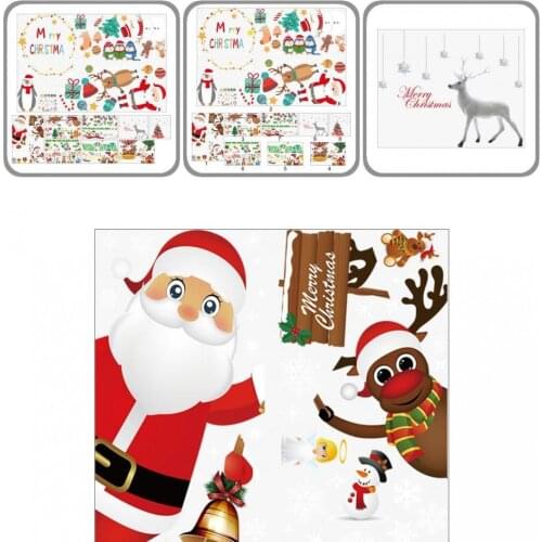 1 Set Good Santa Claus Shaped Wall Decal Window Sticker PVC Multi-purpose