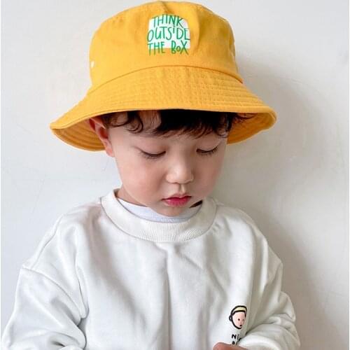 Spring Autumn Kids Bucket Hats Personality Versatile Childrens Caps For Boys Girls Printing Alphabet Toddler Baby Fisherman Hat