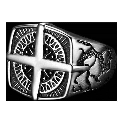 Viking Compass Ring 316L Stainless Steel Jewelry Men Ring Size 7-13