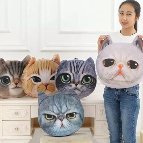 Japanese cartoon lifelike 3D stereoscopic meow star who cushion, kitty cat head cushions creative washable cushion