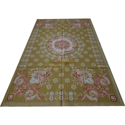 Xpml-8 4x6 5x8 Beautiful Fresh Pastel Tone Pink Roses Scroll Gorgeous Aubusson Ruggc8aubyg13