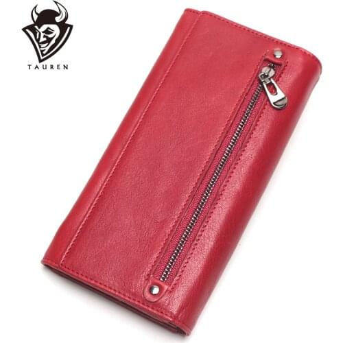 Women Purse Genuine Leather Wallet Ladies Cellphone Clutch Bag With High Quality Card Holder Walet Long Zipper Coin Purses