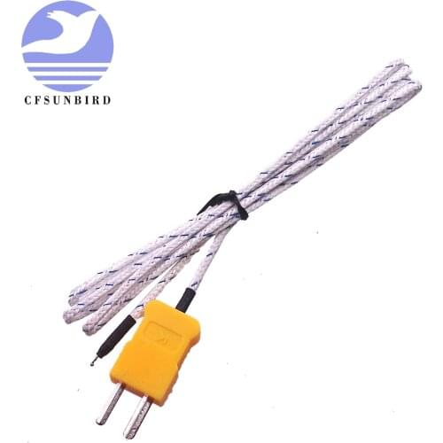 1Pcs 500C Hot K Type Thermocouple Temperature Sensor 1M 3.3Ft Length Wire Thermocouple Probe Measure Air and Gas Temperature