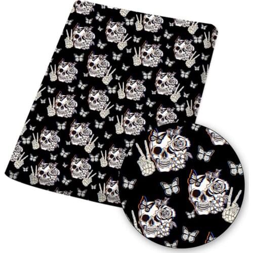 Polyester Cotton Fabric Punk Style Patterns Cloth Sheets Home Textile Dress Mask Sewing Crafts Material By Meter 45*145cm 1pc