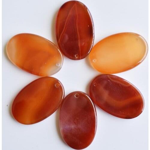 2020 New Fashion good quality natural red onyx oval shape pendants for jewelry making Wholesale 6pcs/lot free shipping