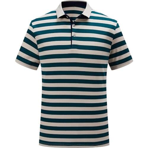 2021 Brand Summer New Mens T-shirt Lapel Casual Short-sleeved Stitching T-shirt for Male Solid Stripe Pullover Tops T-shirt