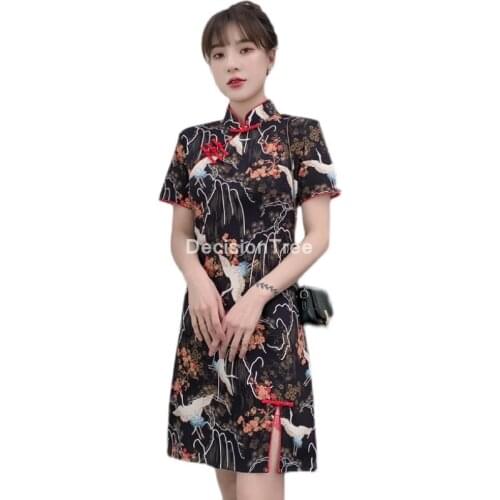 2021 oriental dress lady cheongsam novelty party dresses gown chinese elegant lace qipao vintage elegant flower cheongsam dress