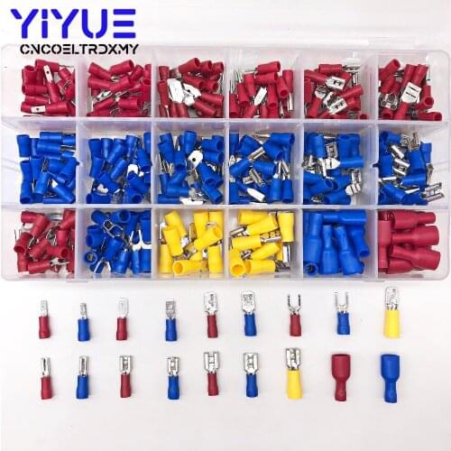 330pcs Assorted Full Insulated Fork U-type Set Terminals Connectors Assortment Kit Electrical Crimp Spade Ring