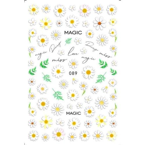 3D Nail Sticker Daisy SunFlower Slider Nails Art Decoration Wraps Decals Cute Design Adhesive Manicure Tips Stickers Pegatina