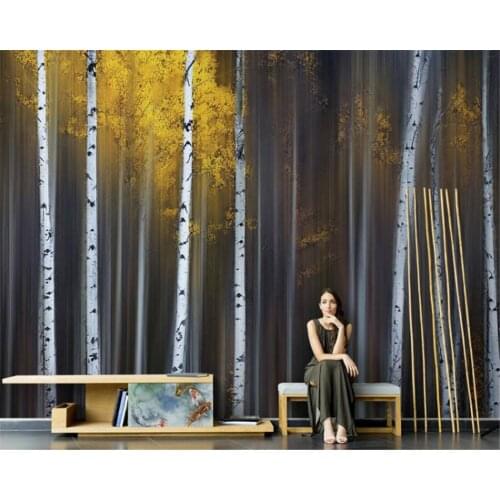 Beibehang 3d wallpaper Nordic hand-painted forest woods art living room TV sofa backgroundwall papers home decor wallpaper