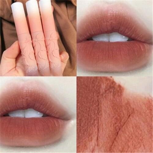Velvet Matte Lipstick Waterproof Long Lasting Moisturizing Cherries Beauty Lip Gloss Pumpkin Color Lip Glaze Sexy Red Lip Tint