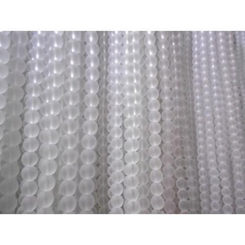 Free Shipping Natural stone dull polish Frosted Clear Quartz Crystal Round loose Beads For Jewelry Making