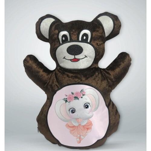 BK Gift Cute Elephant Design Brown Teddy Bear Yastık-12