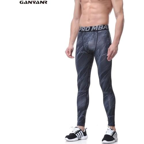 GANYANR Brand Running Tights Men Sports Leggings Compression Pants Fitness Spandex Gym Long Trousers skinny Yoga Jogging Winter