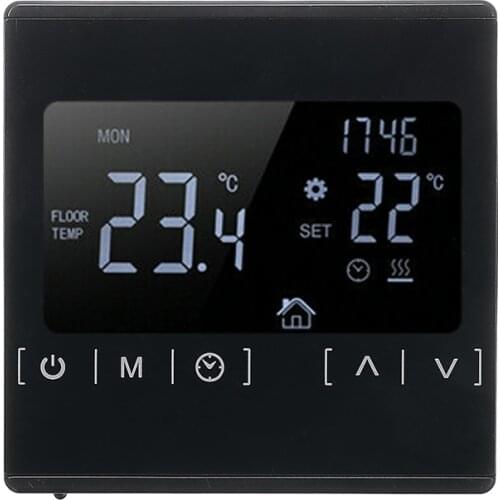 85x85x16mm LCD Touch Screen Digital Electric Thermostat Heating Controller With External probe Electric Thermostat