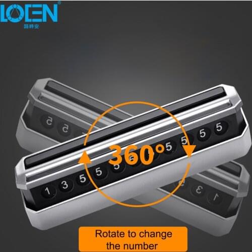 Car Styling Luminous Hidden Double-Side Temporary Parking Plate 360 Rotate ABS Plastic Telephone Number Card Black Silver Gold