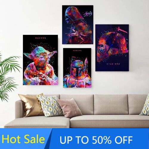 Disney Star Wars Anime Canvas Painting Wall Art Darth Vader Yoda Posters and Prints Pictures Living Home Decor Room Decoration