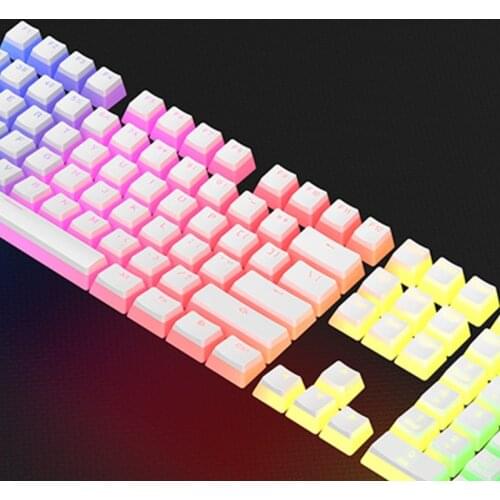 104keys / Set PBT Keycaps Backlit Pudding Keycap OEM Profile for cherry Mx Mechanical Keyboard with Translucent Layer