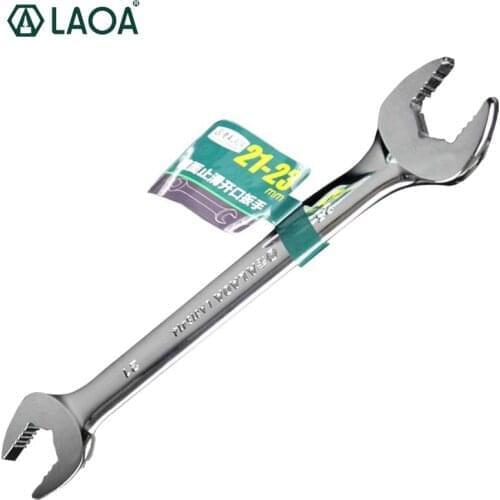 LAOA CR-V Open Wrench Double Head Open End Wrench Anti-slip Dual-use Spanner for Household Electrical Appliances Repairing