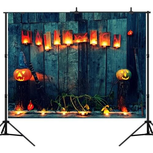 Lyavshi photography backdrop Halloween evil pumpkin candle Wooden wall photocall background photobooth photo studio