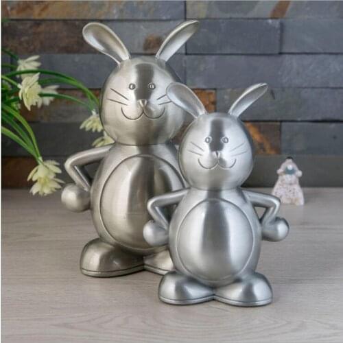 Lovely cartoon rabbit metal saving box coin bank storage box cash box for money safe CXG017