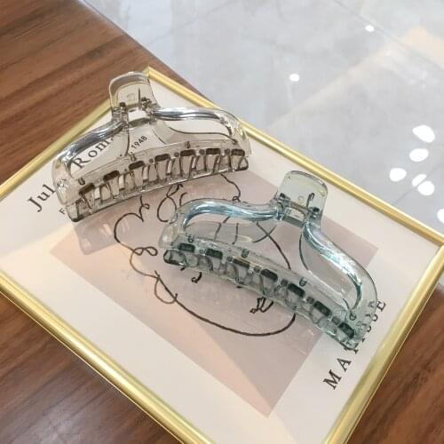Fashion INS Korean Transparent Jelly Color Hair Claw Clips For Women Egirls Plastic Crab For Hair Ponytail Holder Headwear