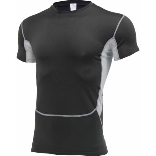 Men Compression Tops Quick dry T-shirt Running Sport Skinny Short Sleeve Clothes Male Gym Fitness Bodybuilding Workout Tee Shirt