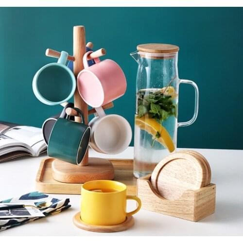 Nordic Cup Set Household Ceramic Cup Pot Complete Set of Water Utensils Simple Creative Living Room Combination Coffee Cup