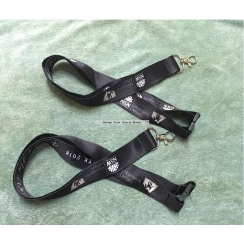 200pcs Cutom Exhibition Logo Print Cheap Gift Safety Lanyards For ID Entrance Card Holder Promotion Business Lanyards