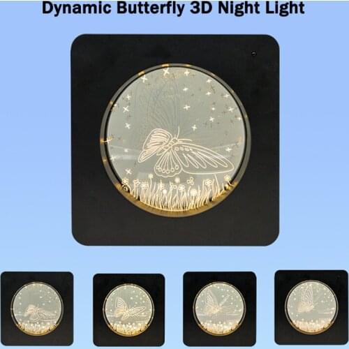 New Creative Gift Remote Control Butterfly LED Table Lamp USB Rechargeable Bedside Atmosphere Light Dynamic 3D Night Light