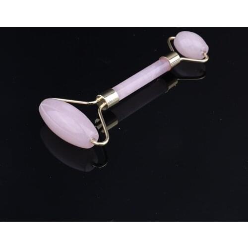 Rose Quartz Roller Natural Jade Facial Massage Roller Stone Skin Massage Beauty Care Set Slimming Face Massager Lifting Tool