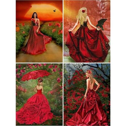 5D DIY Diamond Painting Full Drill Woman Portrait Diamond Mosaic Stitch Interior Paintings Art Picture Handicraft Home Decor