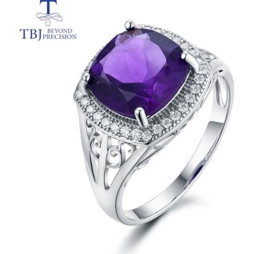 TBJ,Romantic natural gemstone amethyst rings women daily party wear