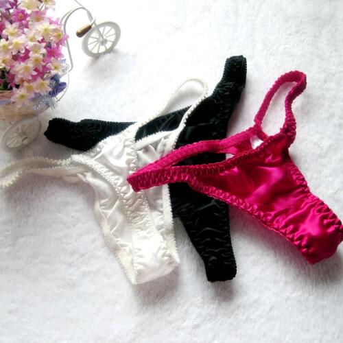 Free shipping 3pcs/lot, Womens sexy silk panties G-string 100% mulberry silk thong t panties