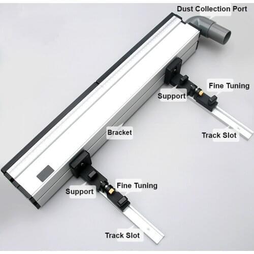 1 Set Woodworking Aluminium Profile Fence with Sliding Brackets Tools for Wood Work RouterTable Saw Table DIY Workbenches