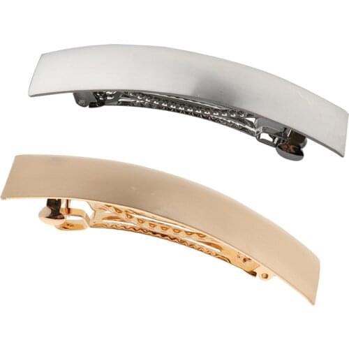 2Pcs French Large Barrette Spring Ponytail Holder Hair Clip Clamp Accessory