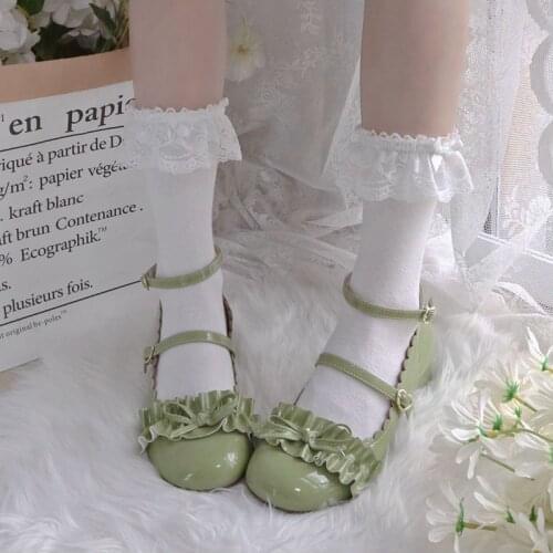 Women Socks Lolita Cosplay Large Lace Bowknot Japanese Cute Jk Uniform Exquisite Quality Sweat-absorption Mesh Cotton Stocking