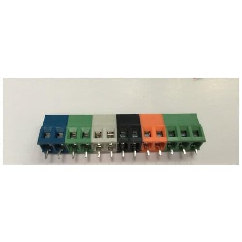 10pcs/lot 2 Poles PBC terminals KF/DC128, 5.0MM, 2P can be black, blue, green, orange, grey