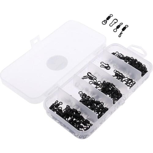 150pcs Carp Fishing Quick Change Swivels Multi Carp Fishing Clips with a Box
