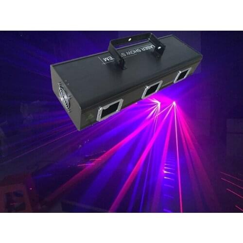 3 heads red green blue scanning laser light stage lighting wedding bar home family party club 3 lens RGB laser projector