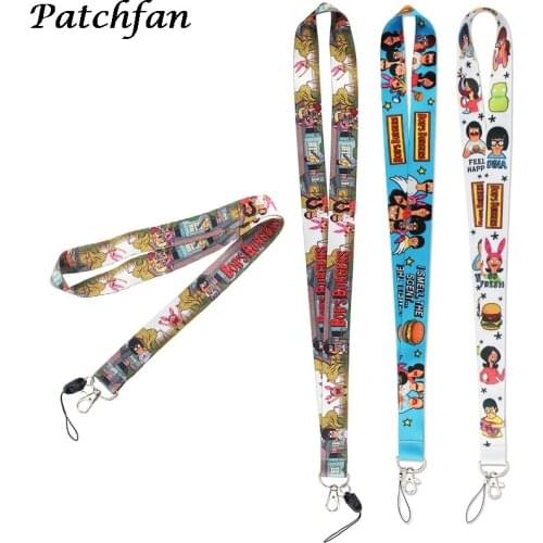 AD421 Patchfan Cartoon Lanyard Keychain key Badge ID Mobile Phone Rope Cute Gifts Lanyard With Card Holder