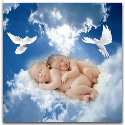 5D DIY Diamond Painting baby angel Square Rhinestone Decorative Painting Diamond Embroidery Full Round Mosaic Needlework FG2089