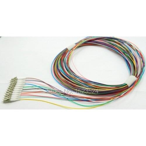 Free Shipping 2pcs/lot 12 Cores LC UPC 2M OM3 MM 50/125um LC/UPC Fiber Optic Pigtail