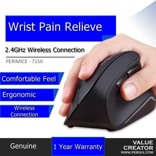 New Arrival Perixx PERIMICE-715II 2.4GHz Wireless Ergonomic Vertical Notebook,Computer Mouse Frosted Surface,Compact Design