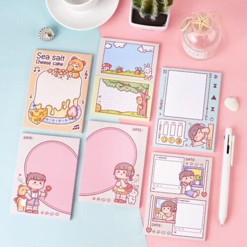 105 Sheets Cream Color Cute Cartoon Girls Heart To Do List Memo Pad for Taking Notes Weekly Daily Planners Reminders Scrapbook