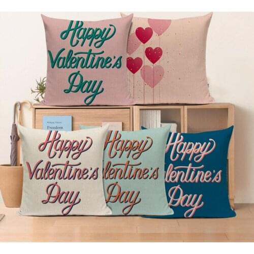 Valentines Day Pillow Cover 45x45cm For Couples Cushion Cover Chair Sofa Decorative Pillows Wedding Home Decor Kussenhoes Gift