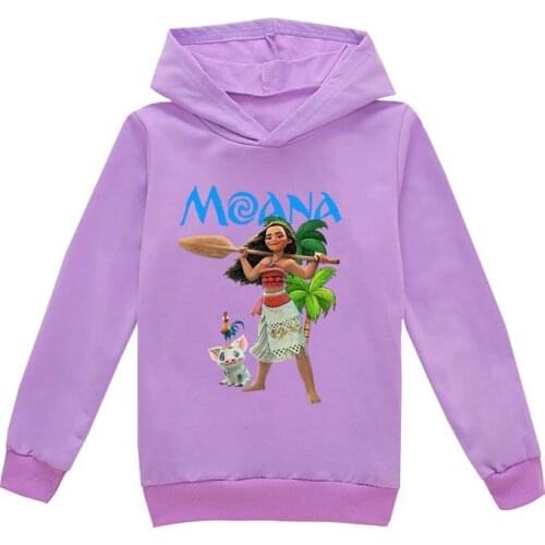 New Autumn Moana Baby Boys girls Hooded Children T Shirts Kids Cotton Boy Clothes Hooded Sweatshirt Hoodies