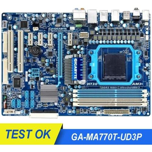 For Gigabyte GA-MA770T-UD3P Motherboard AMD AM3 Systemboard DDR3 USB2.0 16G Socket MA770T MA 770 770 UD3P Mainboard Used