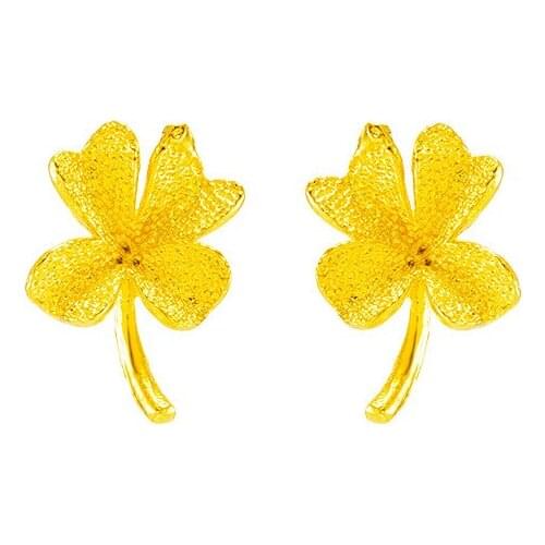 Elegant Exquisite original 24K gold Petal Circle Stud Earrings For Woman 2021 New fashion wedding Jewelry Party Unusual Earring